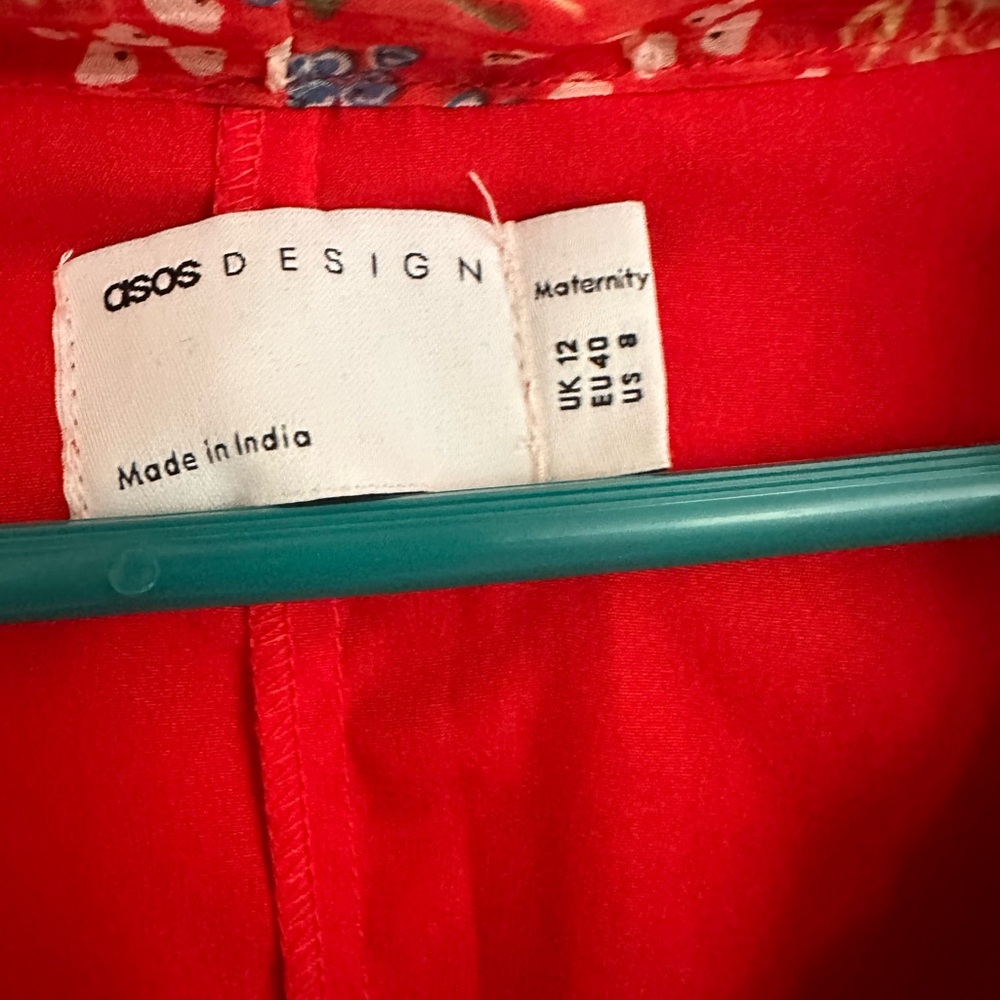 ASOS Maternity Red Floral Long Sleeve Dress - Picture 12 of 12